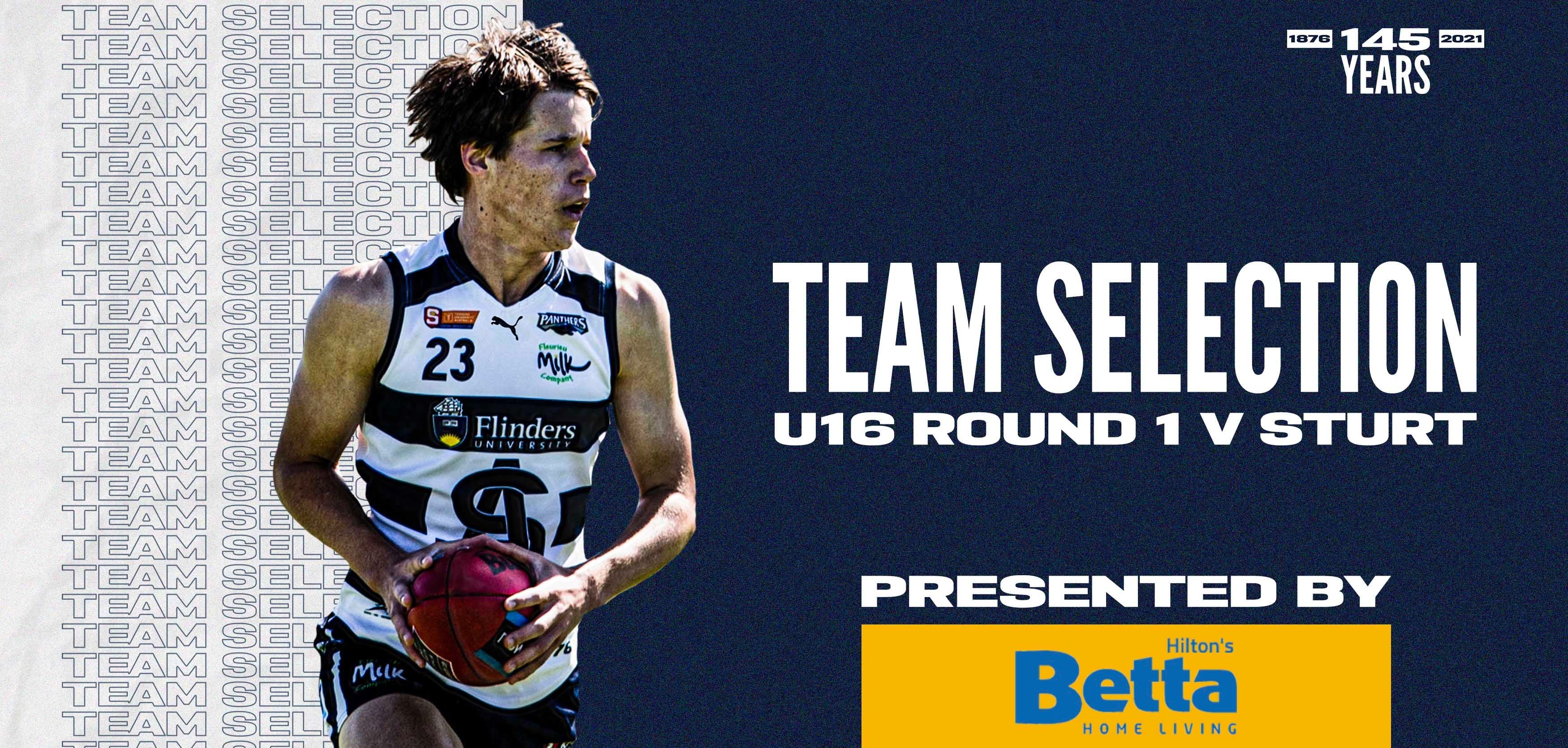 BETTA Team Selection: Under-16 Round 1 vs Sturt BETTA Team Selection: Under-16 Round 1 vs Sturt